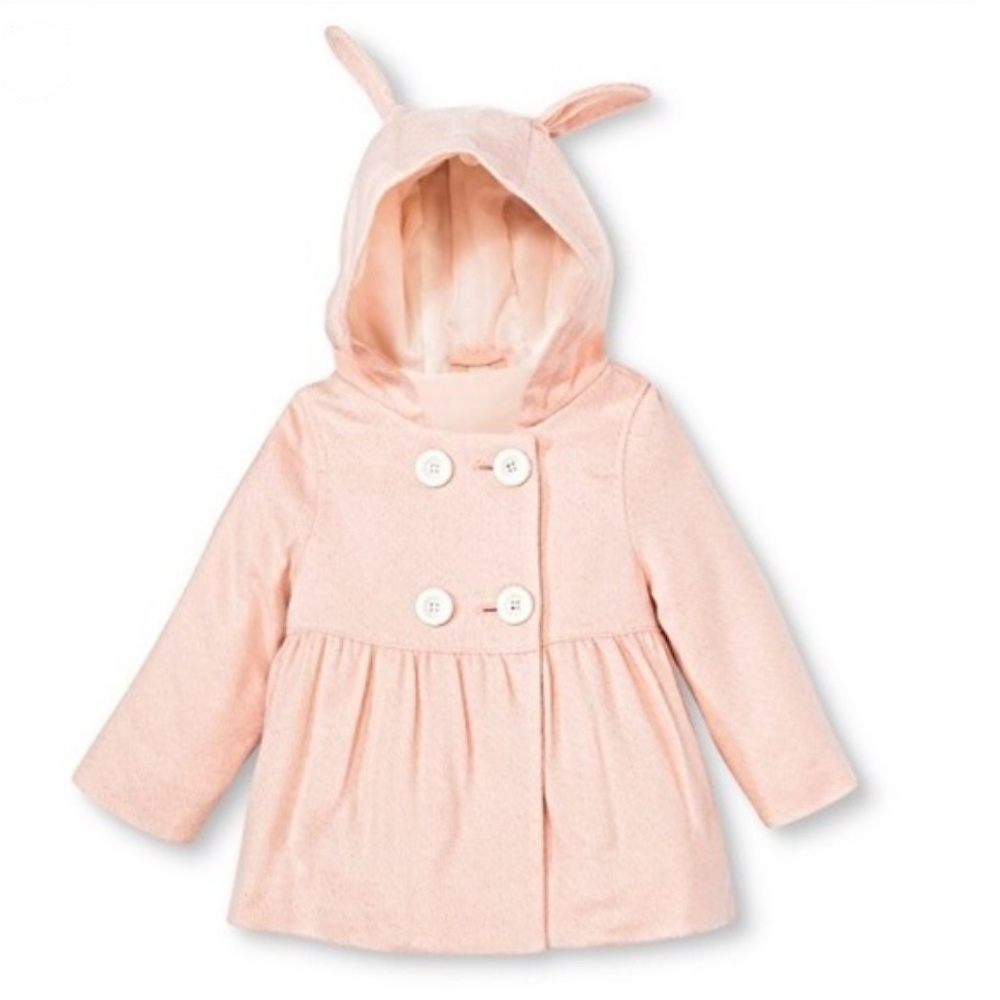 Bunny coat Cherokee 12m pink peacoat